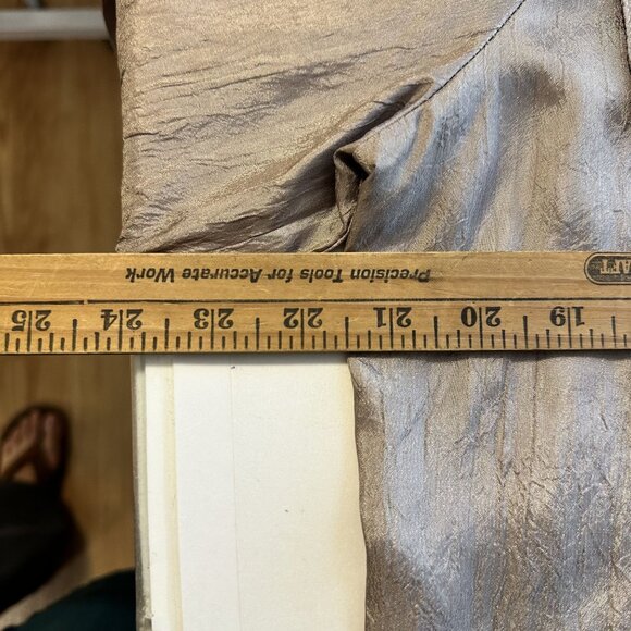 Vtg Womens Champagne Blouse Paris Station Metallic Silver Button Up Shirt Large - Picture 6 of 7